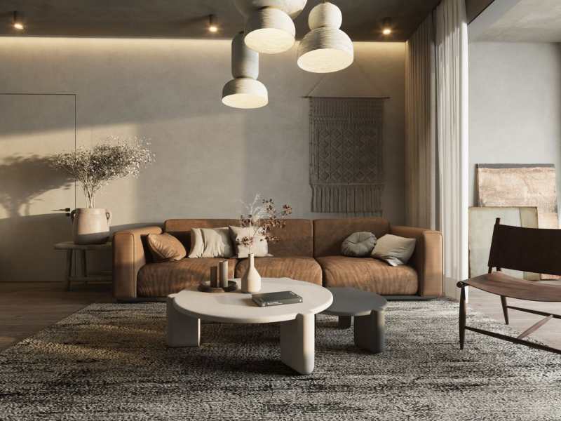 Svetao i moderno uređen dnevni boravak u apartmanu